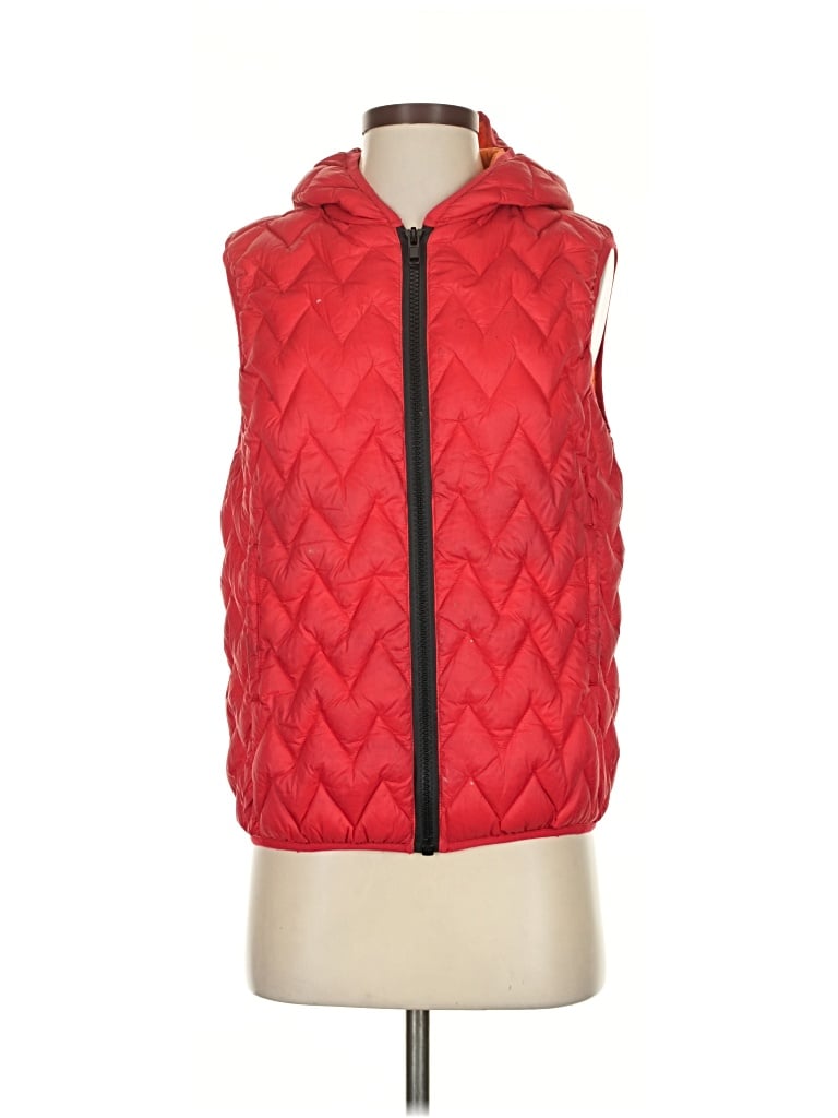 Pre-owned Black Rivet Vest In Red