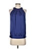 Calvin Klein 100% Polyester Blue Sleeveless Blouse Size XS - photo 1