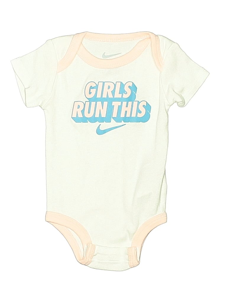 Pre-owned Nike Babies' Short Sleeve Onesie In White