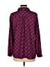 Elle 100% Polyester Argyle Burgundy Long Sleeve Blouse Size L - photo 2