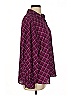 Elle 100% Polyester Argyle Burgundy Long Sleeve Blouse Size L - photo 4