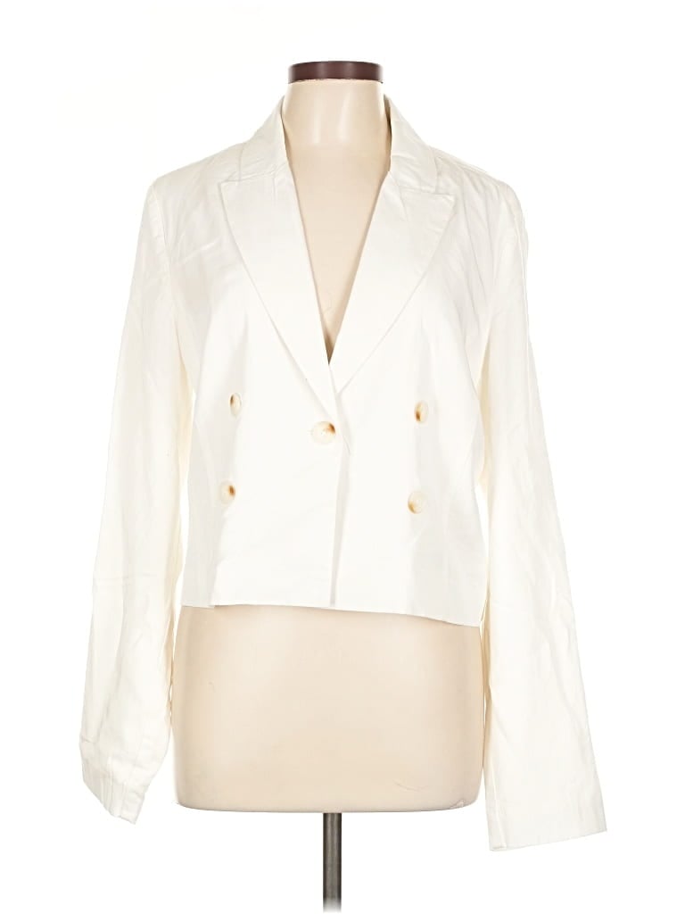Pre-owned By Anthropologie Blazer Jacket In White