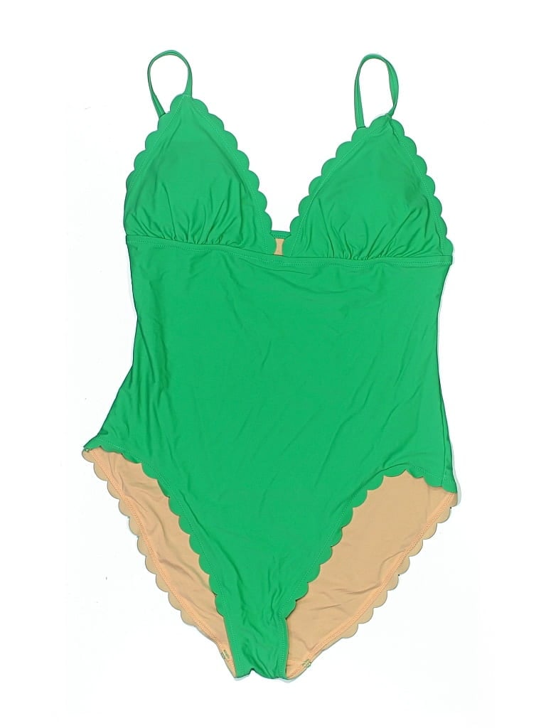 Pre-owned J.crew Factory Store One Piece Swimsuit In Green