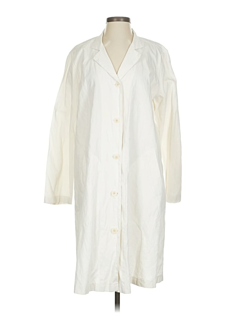 Pre-owned Eileen Fisher Jacket In White