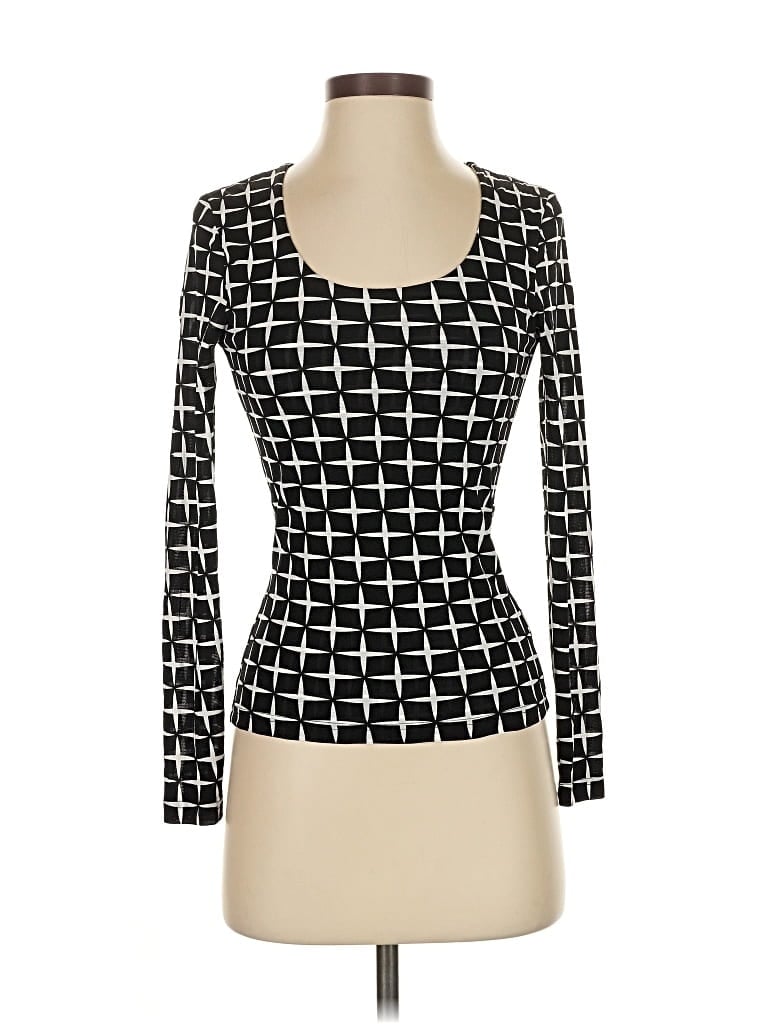 Pre-owned Classiques Entier Long Sleeve Top Black Square Neckline Tops