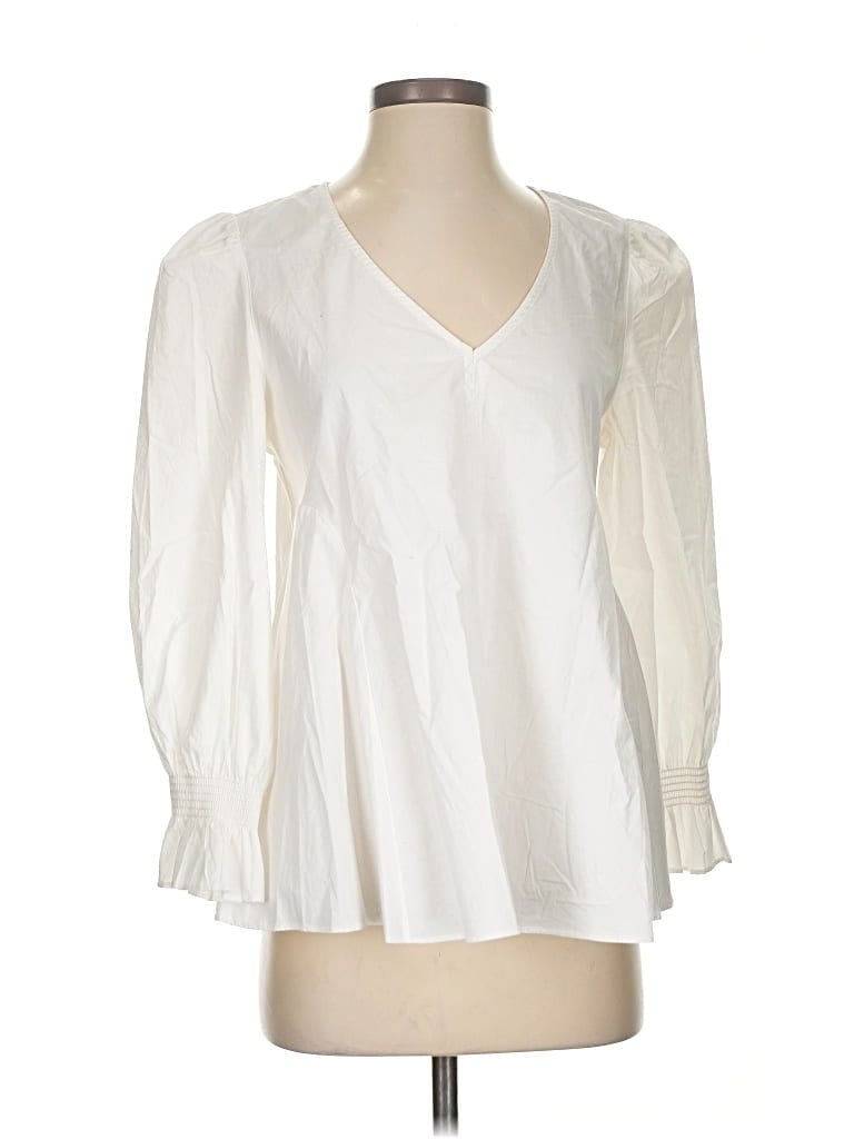 Pre-owned Pomander Place 3/4 Sleeve Blouse In White