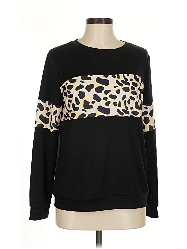 Pre-owned Prettygarden Long Sleeve T-shirt In Black