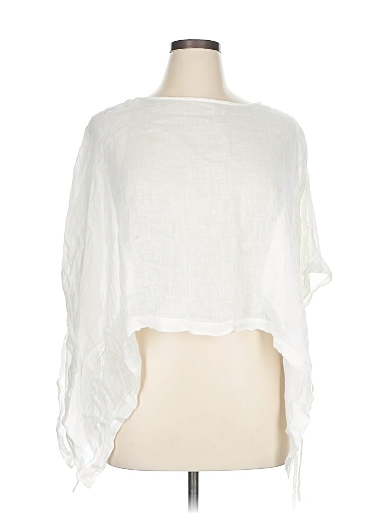 Pre-owned Eileen Fisher 3/4 Sleeve Blouse In White