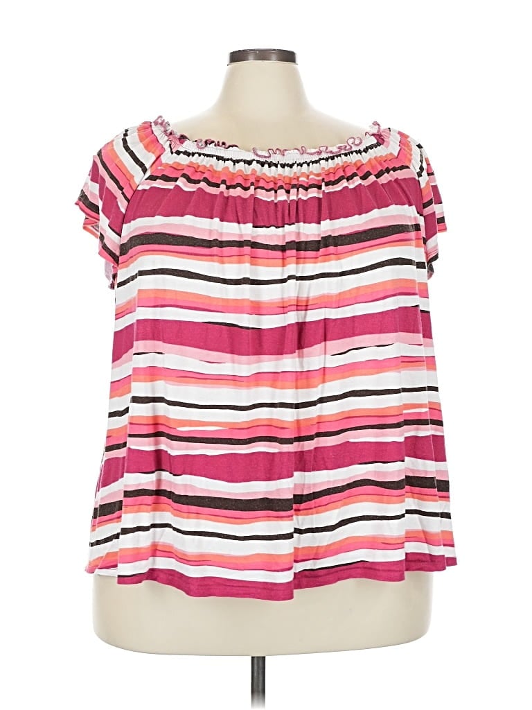 Pre-owned Lane Bryant 3/4 Sleeve Blouse In Pink