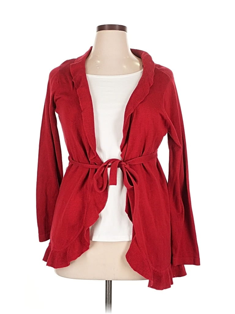 Pre-owned Fashion Bug Cardigan Sweater In Red
