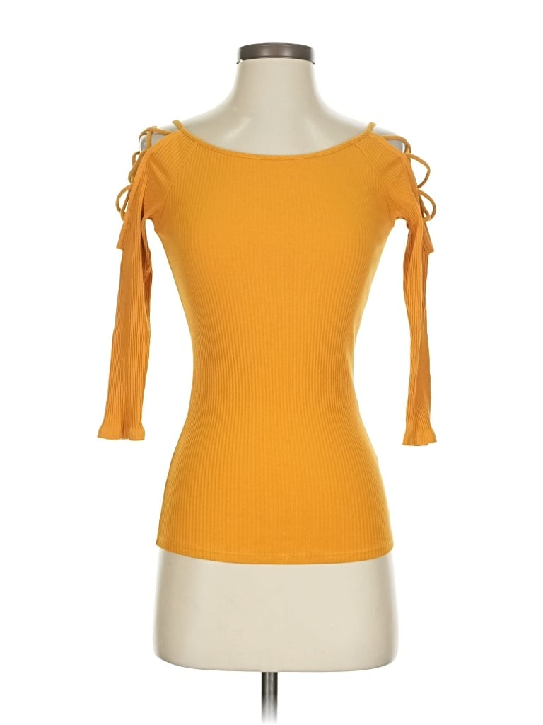 Pre-owned Soprano 3/4 Sleeve Top Orange Boatneck Tops