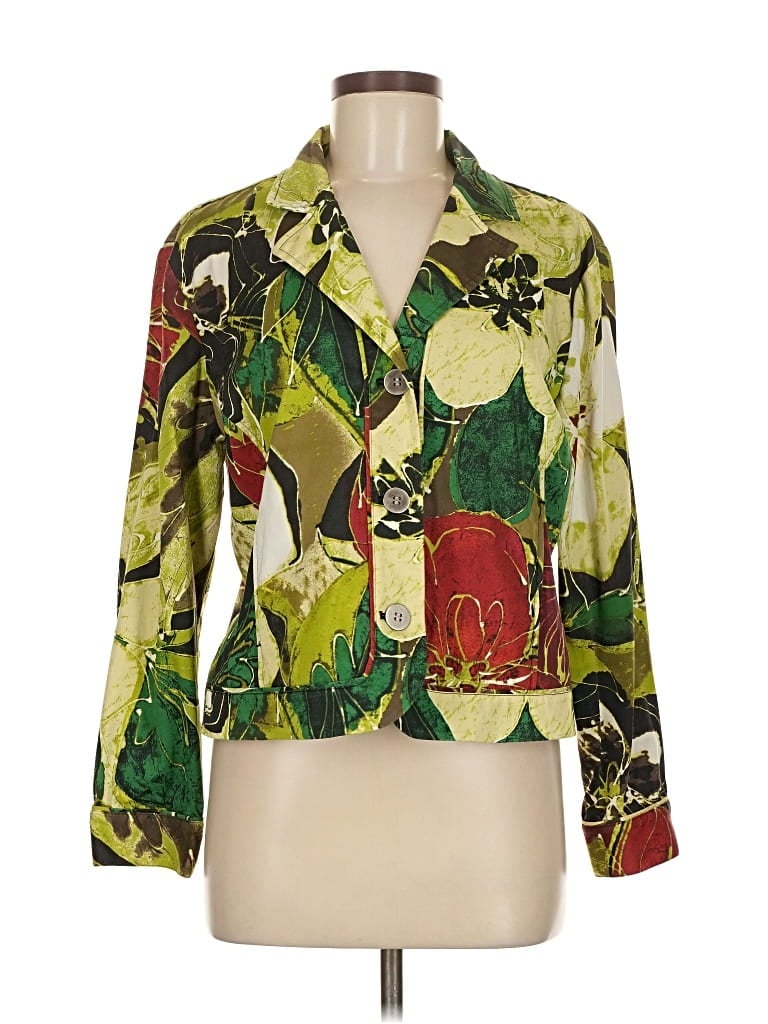 Pre-owned Chico's 3/4 Sleeve Blouse In Green