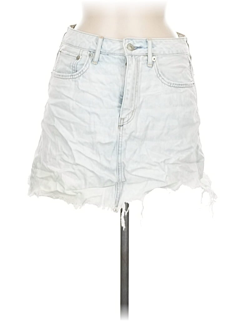 Pre-owned American Eagle Outfitters Denim Skirt In Silver