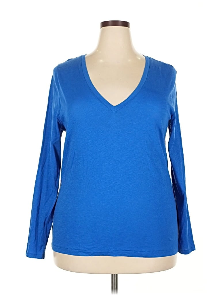 Pre-owned J.crew Factory Store Long Sleeve T-shirt In Blue