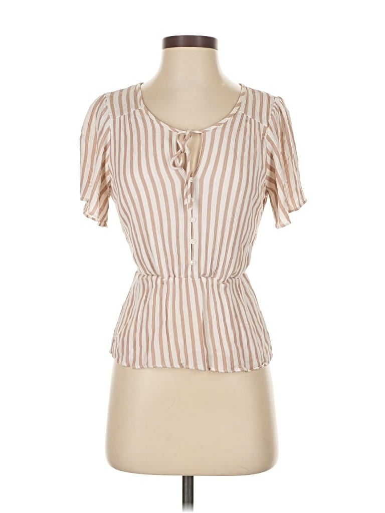 Pre-owned Abercrombie & Fitch Short Sleeve Blouse In Brown