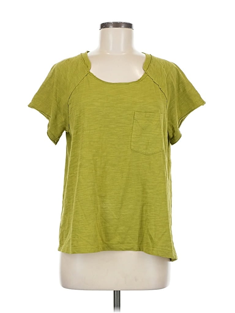 Pre-owned Pilcro Short Sleeve Top Green Scoop Neck Tops