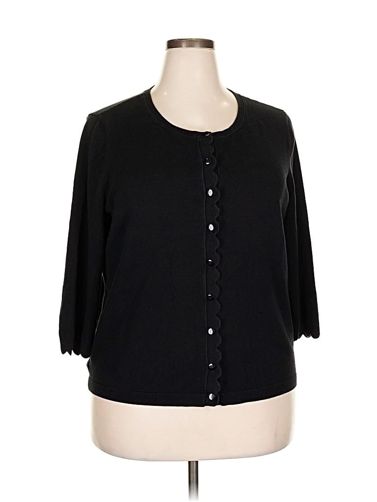 Pre-owned Talbots Cardigan Sweater In Black