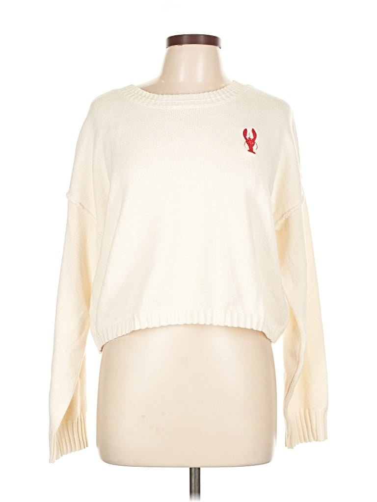 Pre-owned Happily Grey Pullover Sweater In White