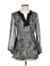 Black Saks Fifth Avenue 100% Polyester Silver Black Long Sleeve Blouse Size S - photo 1