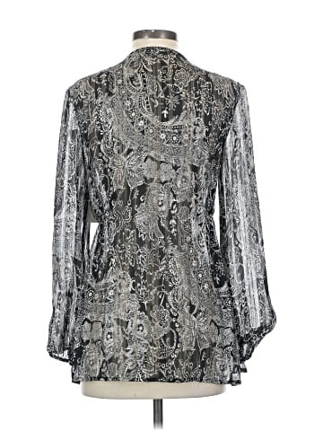 Black Saks Fifth Avenue Long Sleeve Blouse (view 2)
