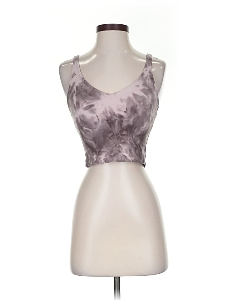 Pre-owned Lululemon Athletica Tank Top Gray Strapless Neckline Tops