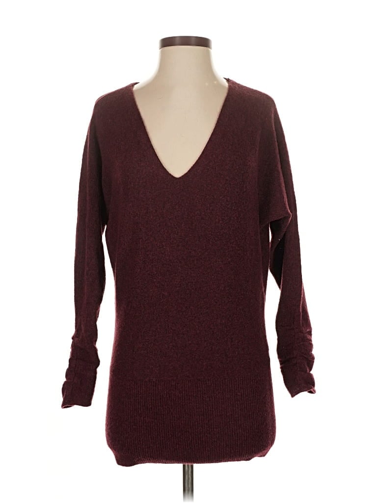 Pre-owned White House Black Market Pullover Sweater In Burgundy