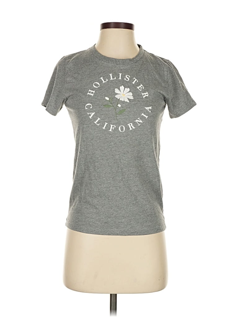 Pre-owned Hollister Short Sleeve T-shirt In Gray