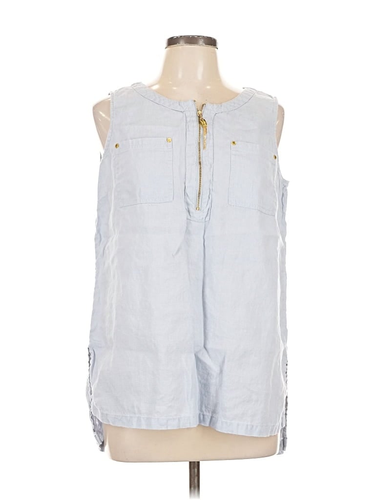 Pre-owned Ellen Tracy Sleeveless Blouse In Blue