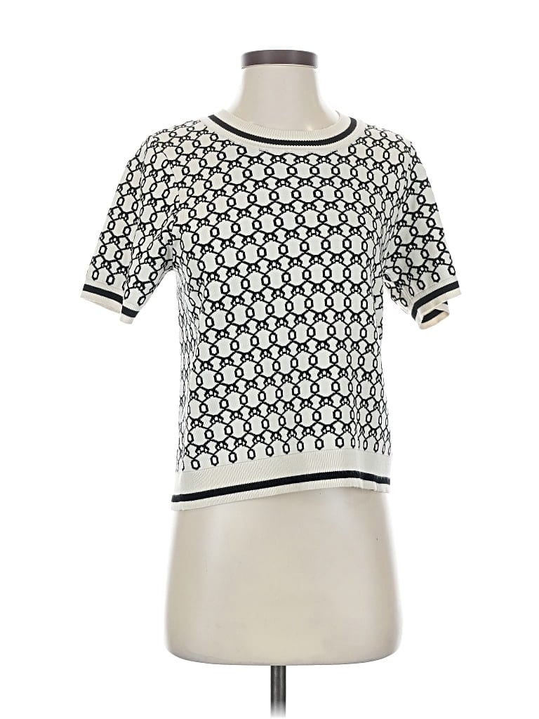 Pre-owned Johnny Was Pullover Sweater In White