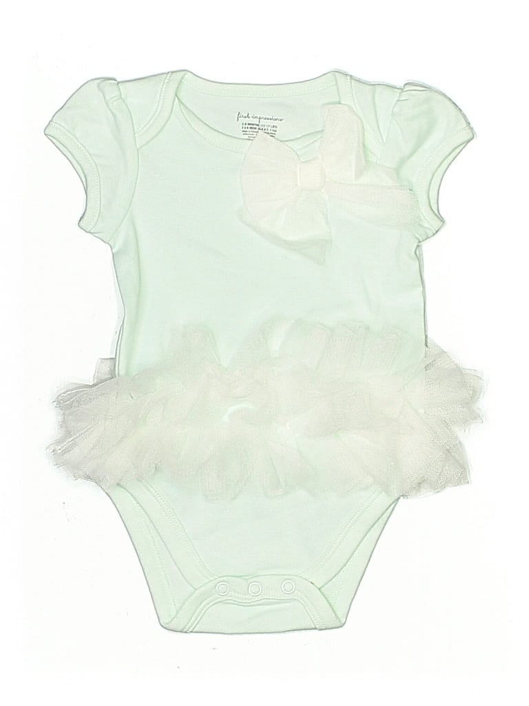 Pre-owned First Impressions Babies' Short Sleeve Onesie In Green