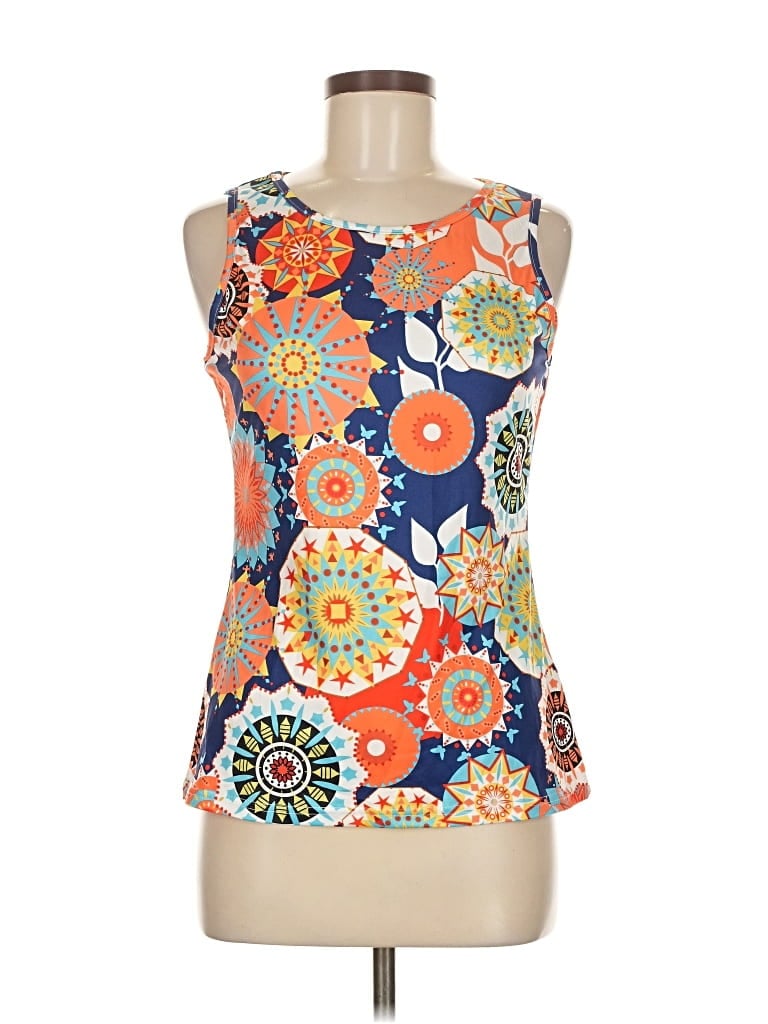 Pre-owned Unbranded Tank Top Orange Halter Neckline Tops