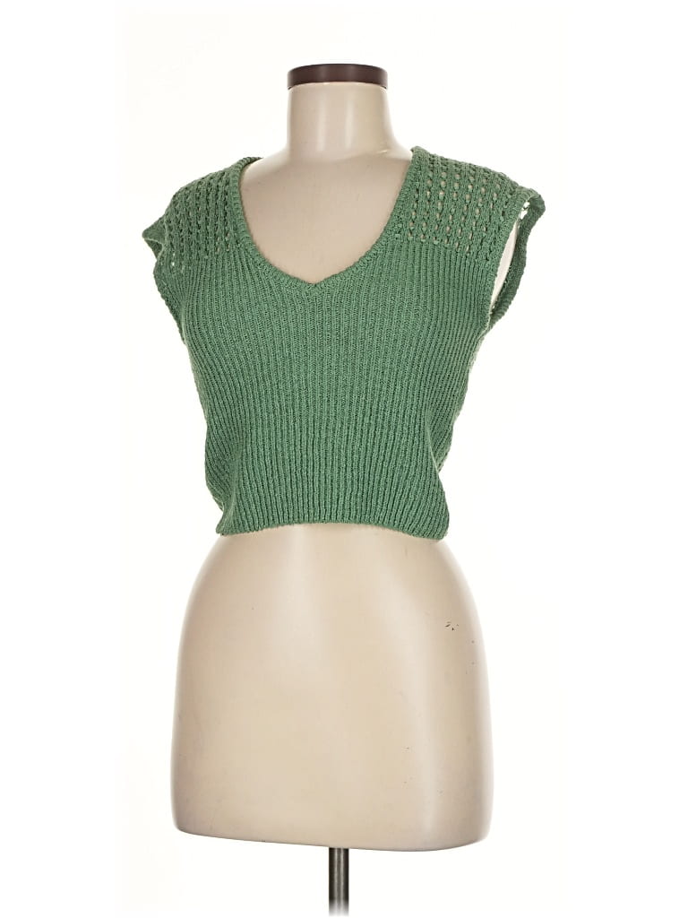 Pre-owned Zara Pullover Sweater In Green