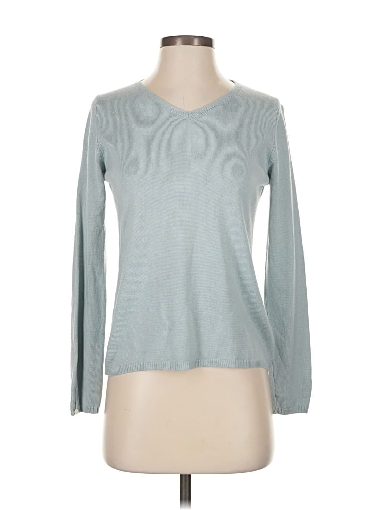 Pre-owned Eddie Bauer Silk Pullover Sweater In Blue