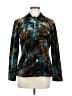 Chico's 100% Polyester Print Teal Blazer Size Med (1) - photo 1