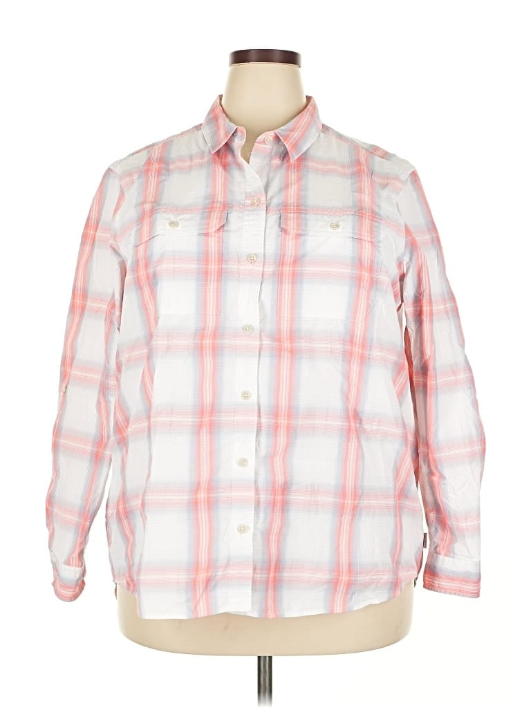 Pre-owned Eddie Bauer Long Sleeve Button Down Shirt In Pink