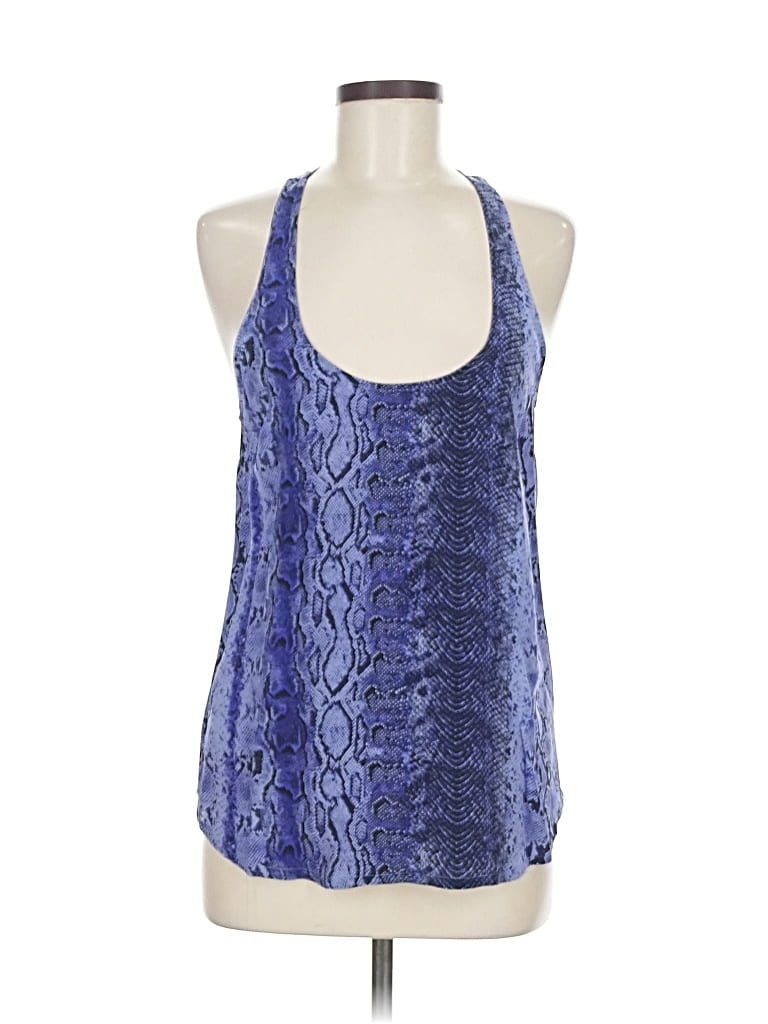 Pre-owned Joie Sleeveless Silk Top Blue Halter Neckline Tops
