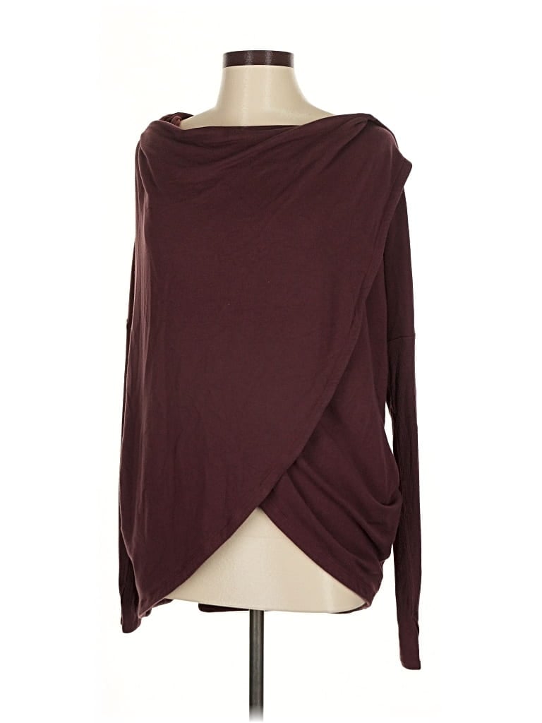 Pre-owned Athleta Long Sleeve T-shirt In Burgundy