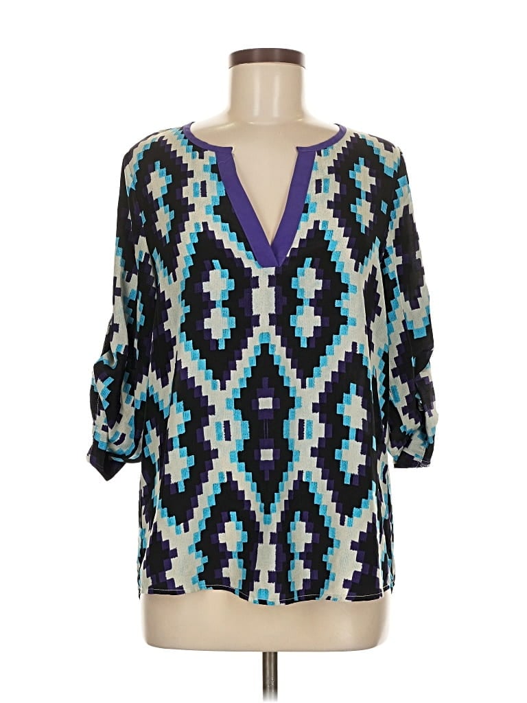 Pre-owned 41hawthorn 3/4 Sleeve Blouse In Blue