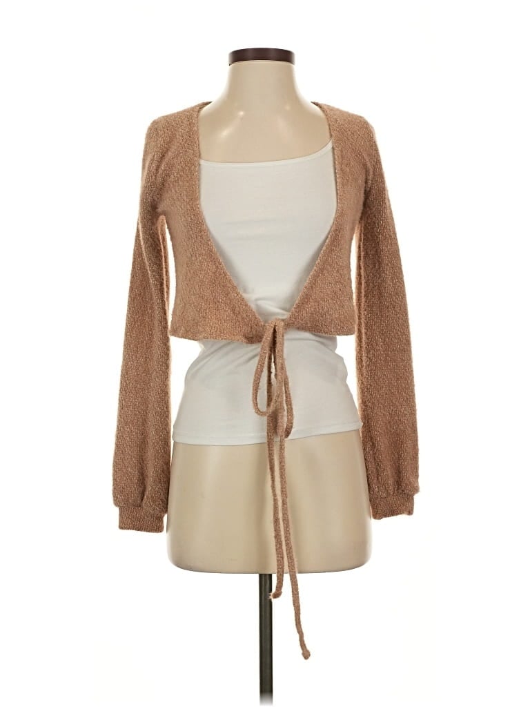 Pre-owned Hollister Cardigan Sweater In Brown