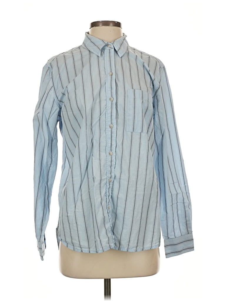 Pre-owned Universal Thread Long Sleeve Polo Shirt In Blue