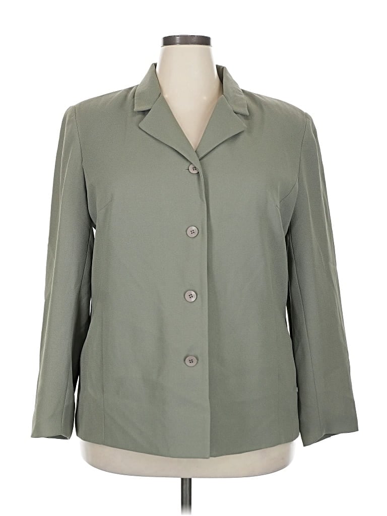 Pre-owned Karen Scott Blazer Jacket In Green
