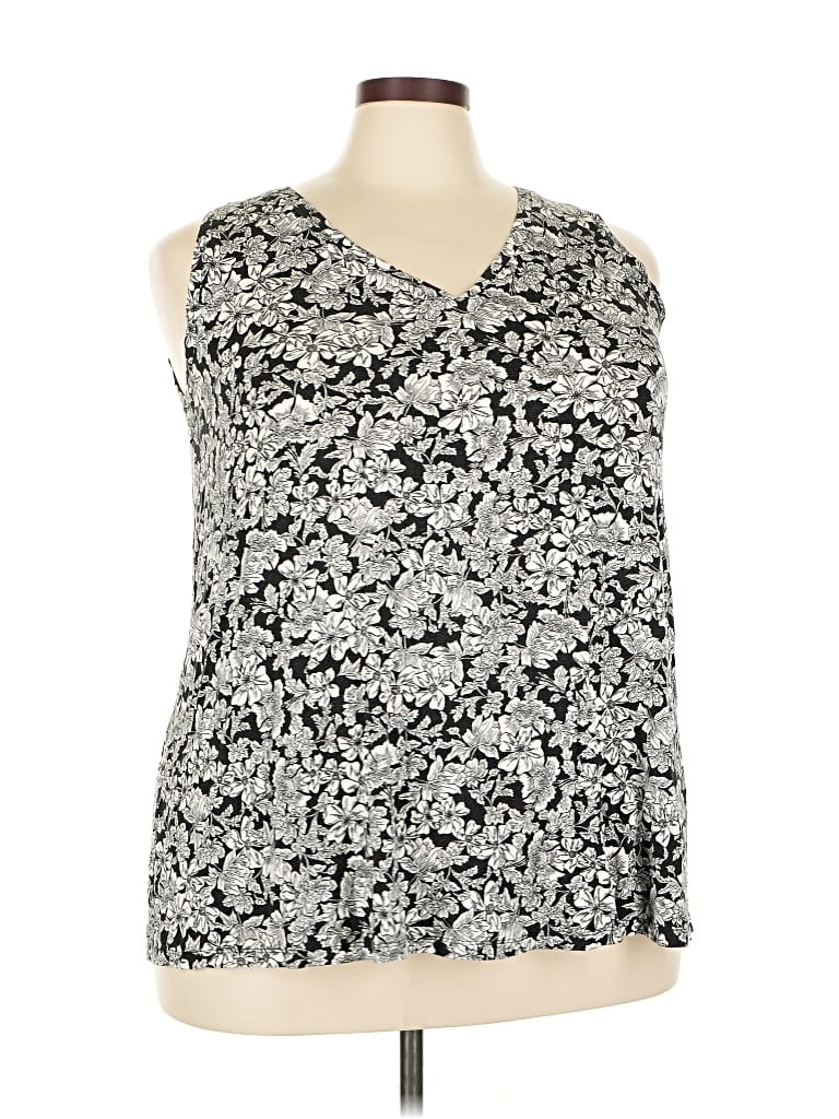 Pre-owned Lane Bryant Sleeveless Blouse In Silver
