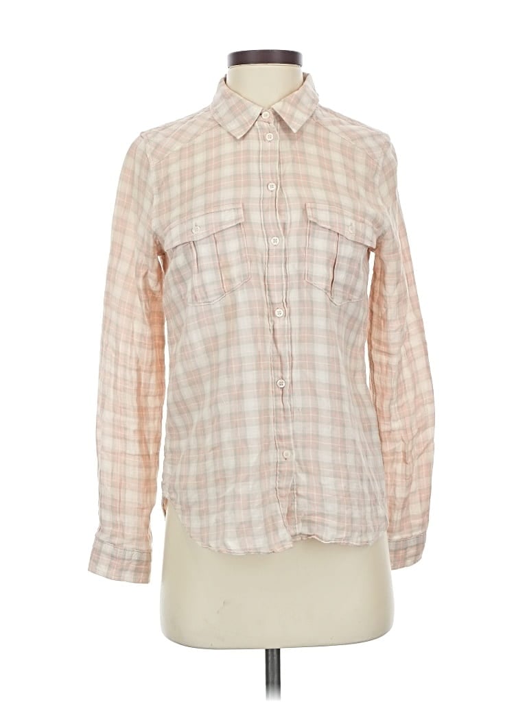 Pre-owned Paige Long Sleeve Button Down Shirt In Pink