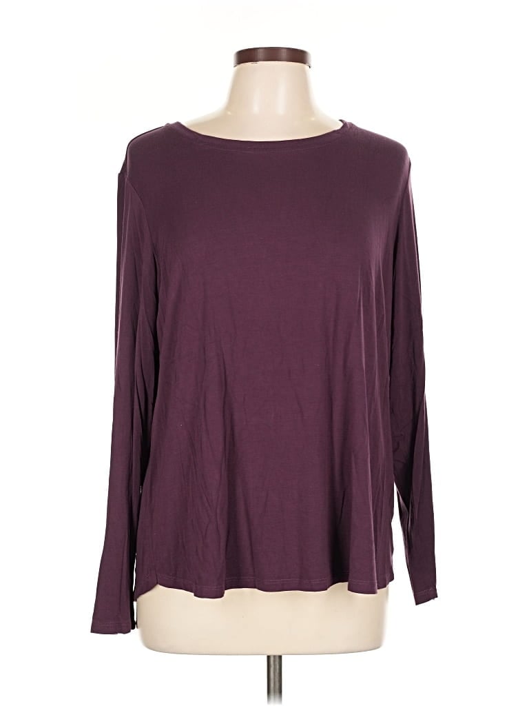 Pre-owned Coldwater Creek Long Sleeve T-shirt In Burgundy