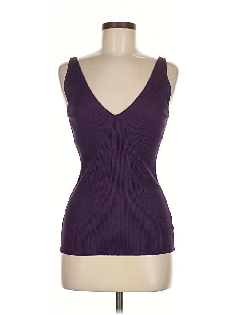 EXPRESS ONE ELEVEN Pre-owned Tank Top Purple Plunge Neckline Tops