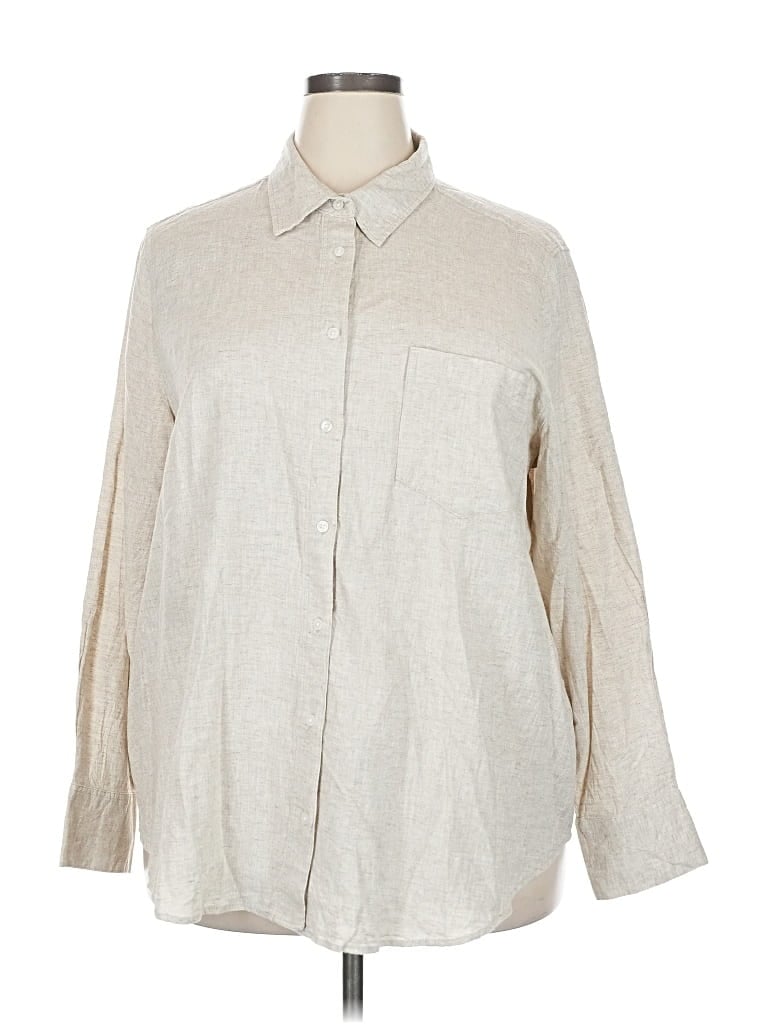 Pre-owned Banana Republic Factory Store Long Sleeve Button Down Shirt In White