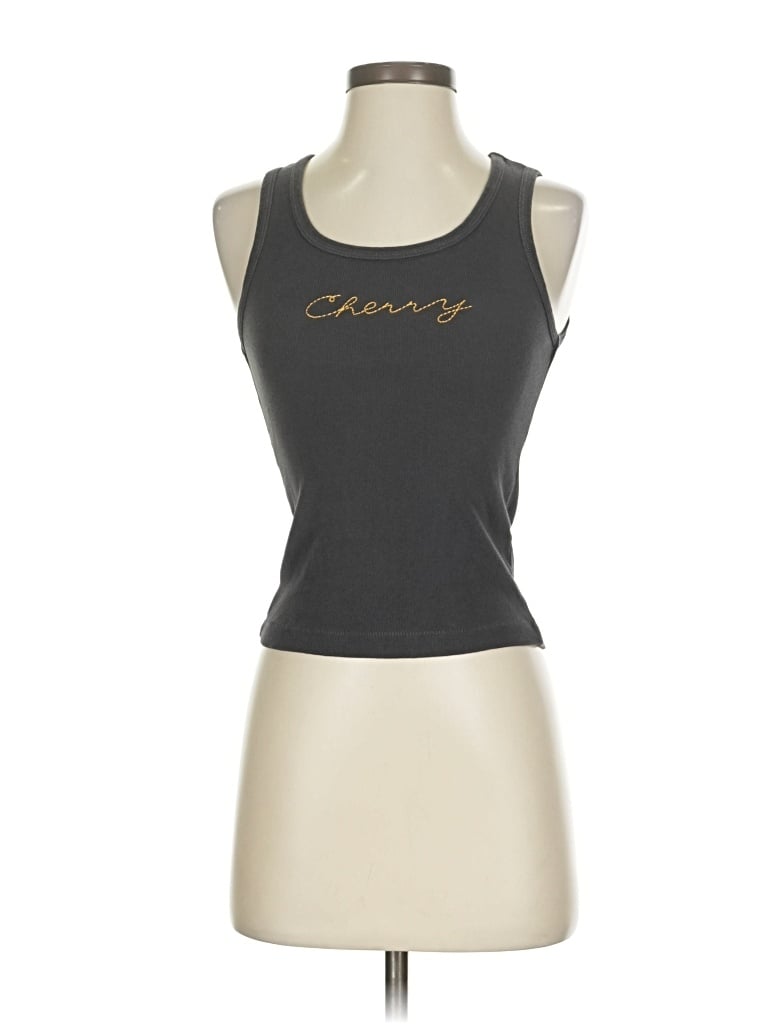 Pre-owned Cherry La Tank Top Gray Strapless Neckline Tops
