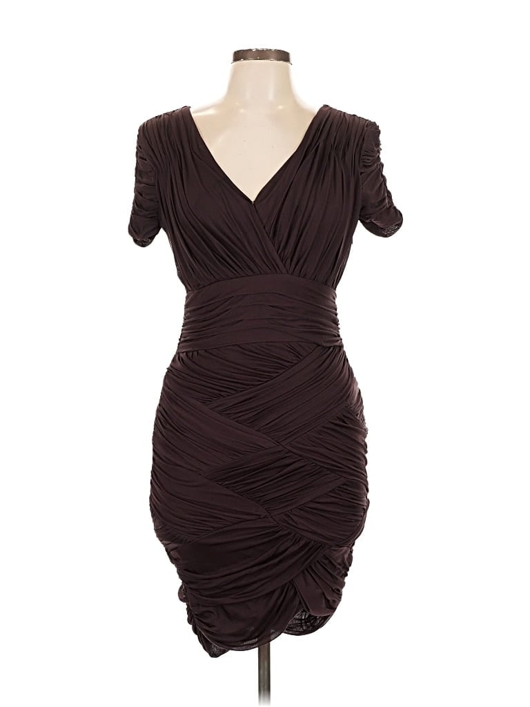Pre-owned Halston Heritage Cocktail Dress In Brown