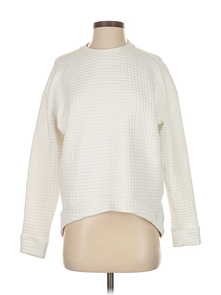 Pre-owned Nobull Pullover Sweater In White