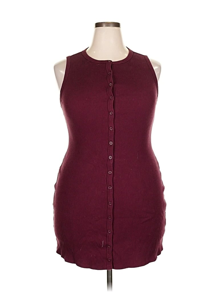Pre-owned Wild Fable Casual Dress In Burgundy